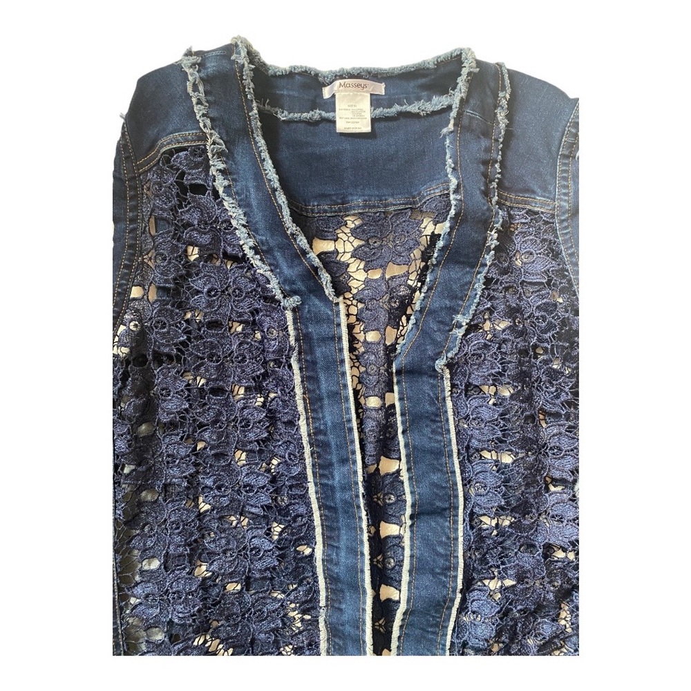 Plus Size Denim and Lace Jacket/Vest - Picture 3 of 3